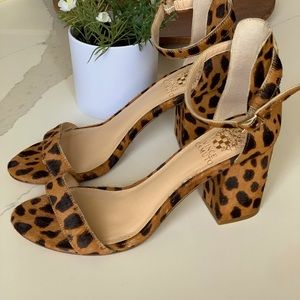 Vince Camuto "Beah" Block Heel - Leopard Calf Hair